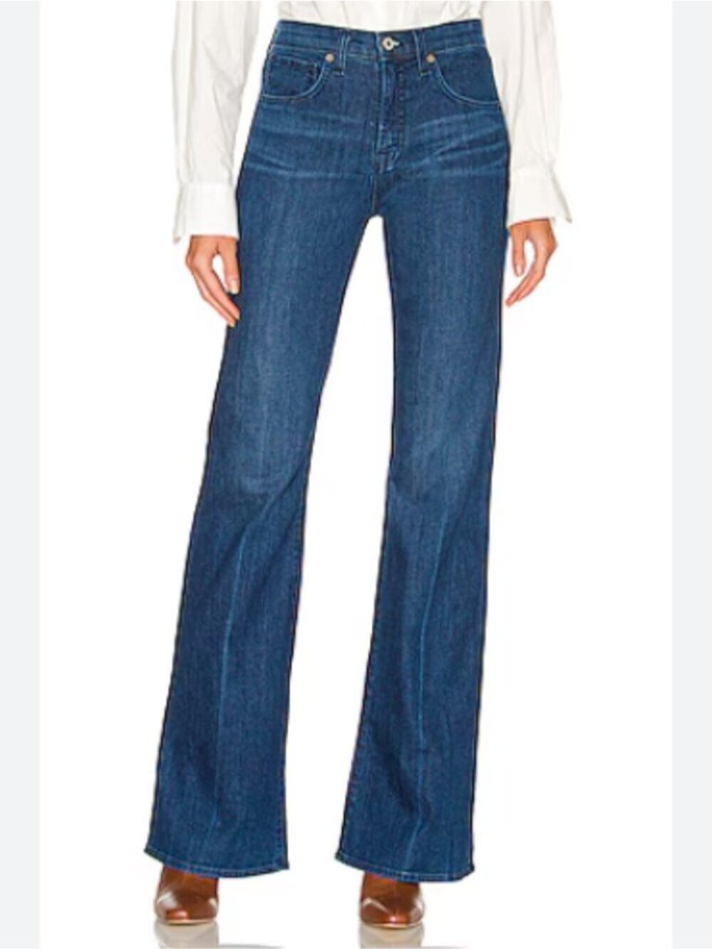 Nili Lotan High-Rise Slight Flare Celia Jeans in Dark Wash - 30" 🇺🇸